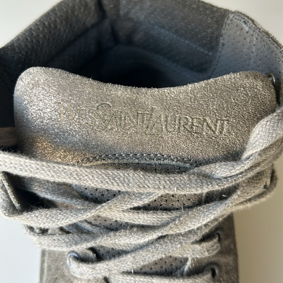 YSL x Puma Gray Leather Hi-tops. - Picture 4 of 7